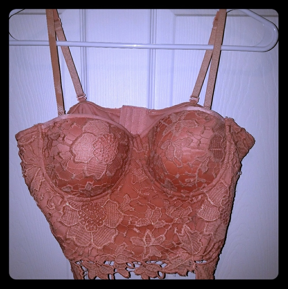 Lace bustier crop top